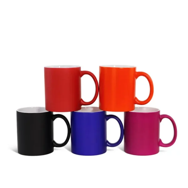 Elegant black porcelain mug with handle that is sublimated for a holiday celebration. - Image 4