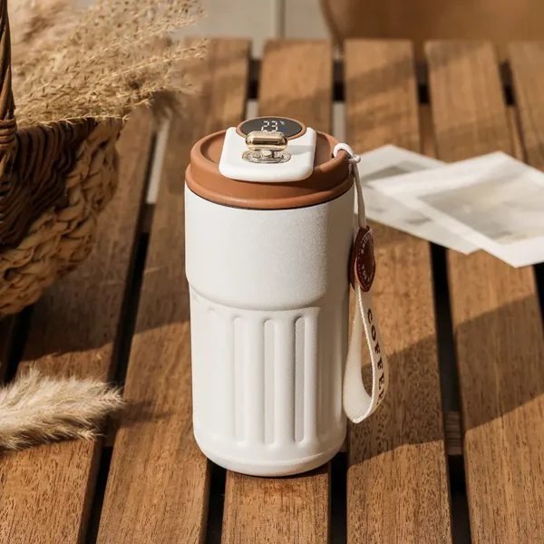 Thermos Cup High Color Value Intelligent 316 Stainless Steel Coffee Mug for Girls with Transportable Rope Car Accompanying Feature