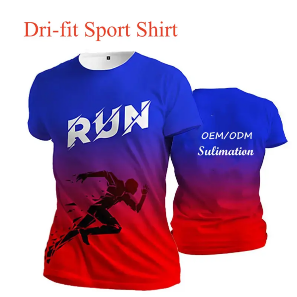 Low-cost, quick-drying men's sublimation blank, breathable gym sport t-shirt - Image 5