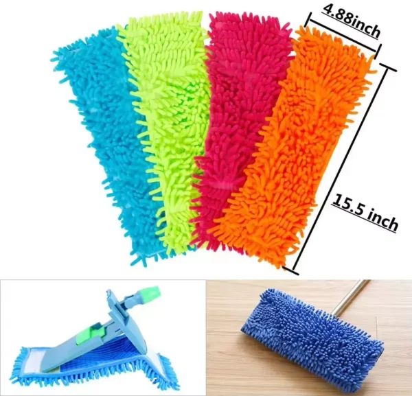 Replace the microfiber chenille flat mat with the factory floor mop head. Using a household mop for floor cleaning - Image 5