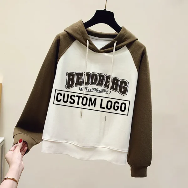 High-quality simple crop tops with a custom puff print for ladies, acid-washed wholesale embroidered 100% cotton hoodie set sweatshirt - Image 5