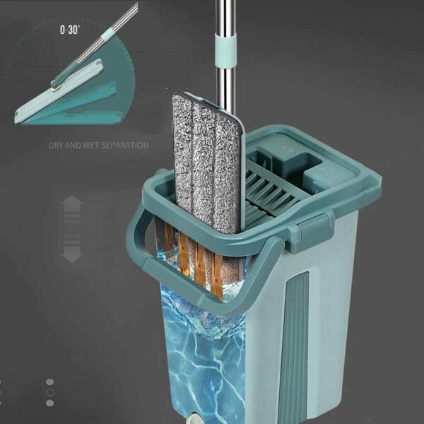 High-quality factory household cleaning tool, including a flat mop and bucket set, both dry and wet. - Image 5