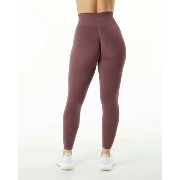 Women's Tapered Casual Style High Waisted Seamless Stretch Legging composed of 38% polyester, 11% elastane, and 51% polyamide. - Image 6