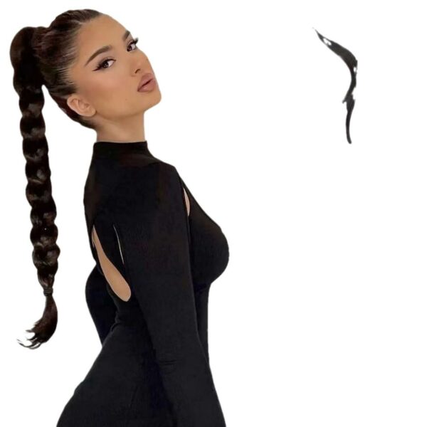 Custom Colors at Wholesale Prices Synthetic Braided Ponytail Extensions, 50 pieces Long Black Wrap Around Hair Tie Braiding Ponytail - Image 5