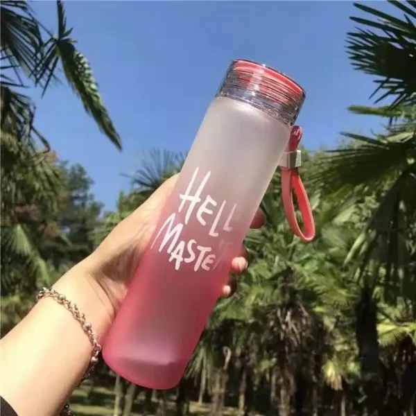 Cheap Glass Camp Water Bottles with Frosted Design and Customizable Colorful Glass Water Bottles - Image 3