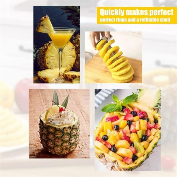 Fruit Tools Made of Stainless Steel Premium Pineapple Peeler Slicer with Pineapple Corer Remover Superior Pineapple Cutter - Image 5