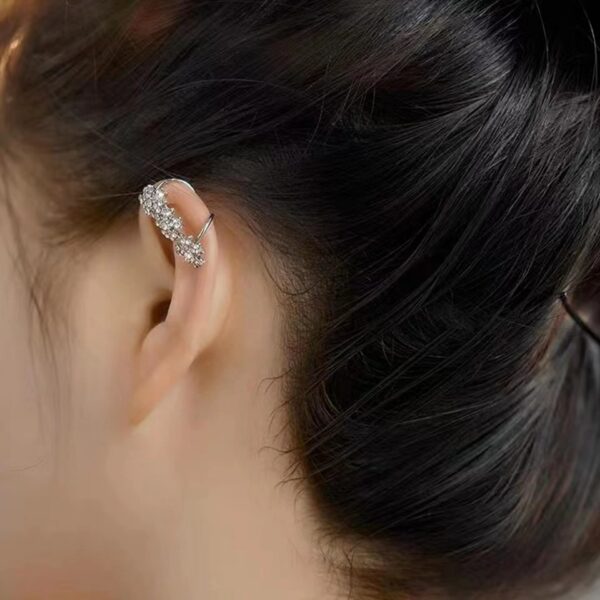 Women's Rhinestone Vintage Ear Climber Cuff Alloy Earrings in Silver Luxury Fine Jewelry - Image 6