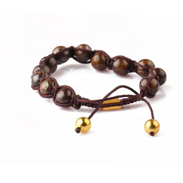 Fashion Handmade bracelet Natural 8mm Tiger Eye Stone Beads Adjustable Macrame Beaded Bracelet for men - Image 5