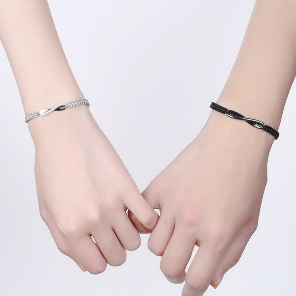 Black Gray Infinite String Woven Braided Bracelet for Charm Couple Friendship, Lucky Jewelry for Men and Women - Image 6