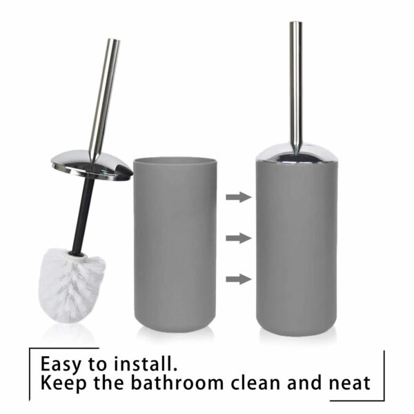 Cheap Wholesales 6 Pcs PP bathroom Set Gray Plastic bathroom Accessories Set - Image 6