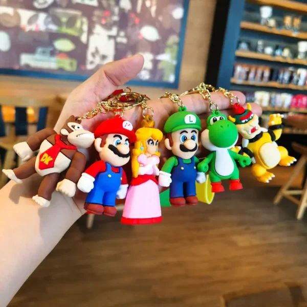 3D PVC Cartoon Keychain Custom Rubber Keychain with Super Mario Bros. Mushroom Design for Car Bag Decoration and Promotion - Image 4