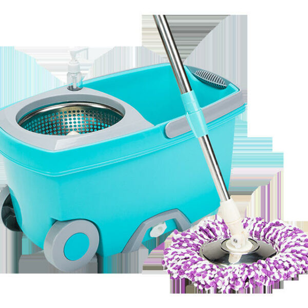 Tools for folding laminate cleaning with a spin and a flat head current mop bucket with reusable mop pad and wringer - Image 7