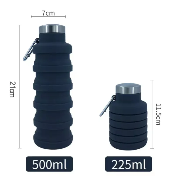 Silicone water bottle that's now on sale BPA-Free Transportable Folding Travel Bag Cola-shaped silicone water bottles - Image 2