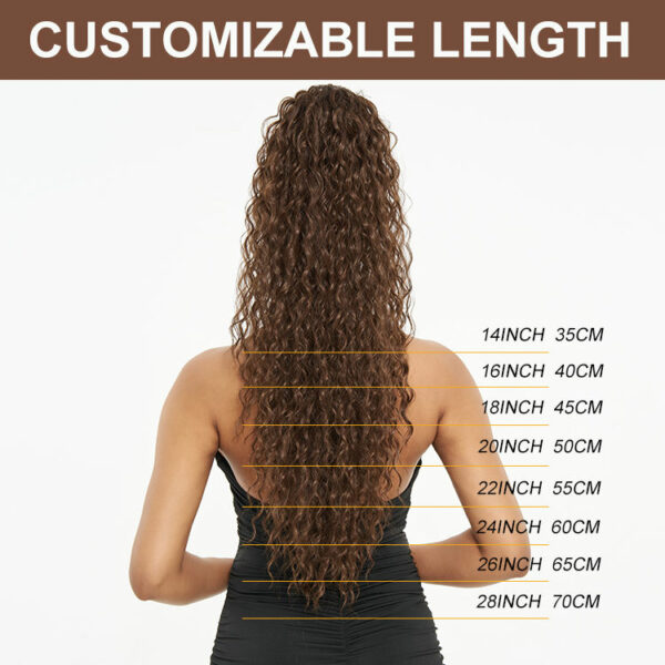 Drawstring Extensions for Brazilian Curly Afro Natural Hairpieces in Bulk, Excellent Quality Synthetic Ponytail Hair Ponytails - Image 2