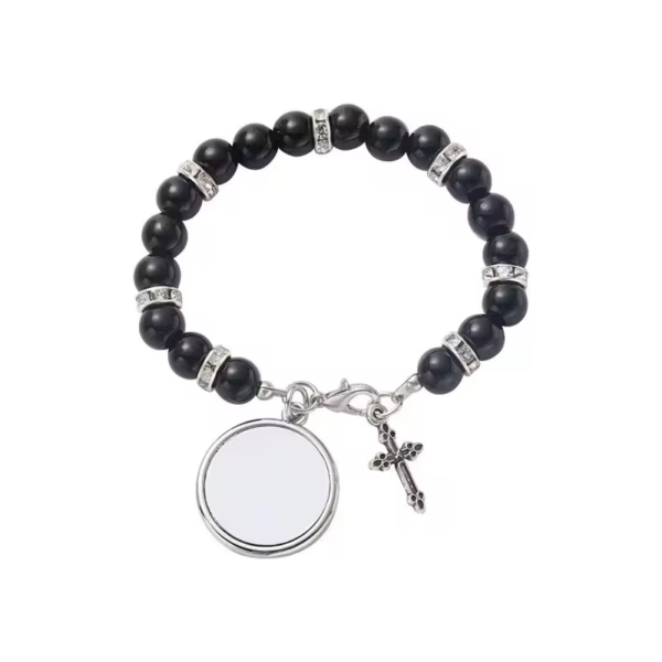 Stainless Steel Jewelry Bracelet with Printed Rosary Beads Bracelet for Cross-Drafting Thermal Transfer Bracelet with thermal transfer beads - Image 7