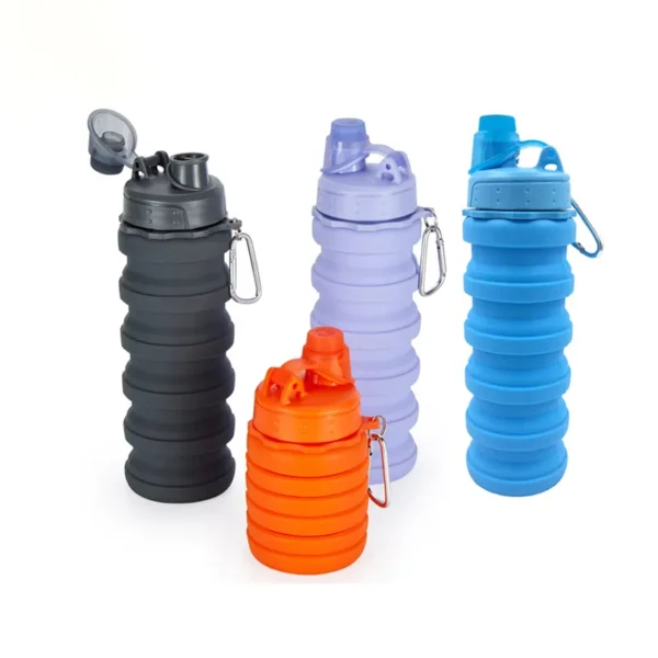 Popular eco-friendly products Sports Water Bottle with Foldable Silicone Cap, Flexible and Free Product Sample with Logo - Image 3