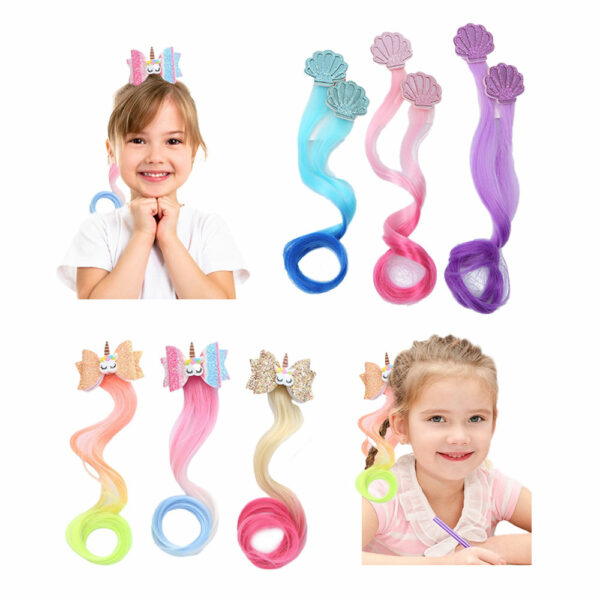 Synthetic Hair Extensions, 20-inch Handmade Kids Ombre Braids Bubble Hairpieces, Wholesale Kids' Ponytails - Image 3