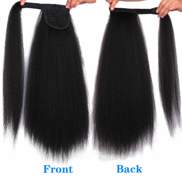 Curly Ponytail with Nylon Tape: The Best Selling Synthetic Yaki Straight Ponytail Hairpiece for Black Women - Image 2