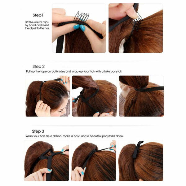 Wholesale Synthetic Pony Tail Headpiece Extensions with Long Curly Synthetic Fluffy Corn Wavy Hair Piece Girls' Drawstring Ponytail - Image 7