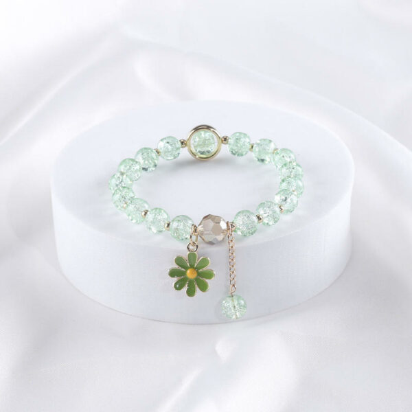 New handmade tiny flower jewelry for females, tiny beaded bracelet with fresh crystals. - Image 7