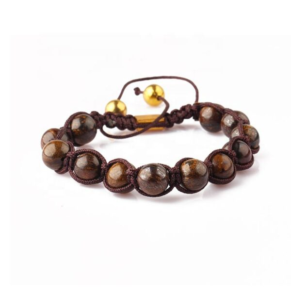 Fashion Handmade bracelet Natural 8mm Tiger Eye Stone Beads Adjustable Macrame Beaded Bracelet for men - Image 6