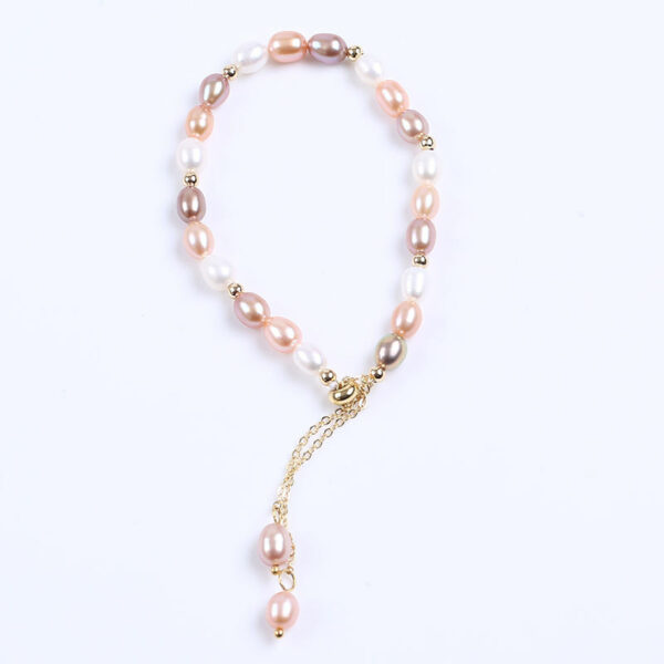 Multicolored Beaded Bracelet with Real Freshwater Pearl for Women - Image 7