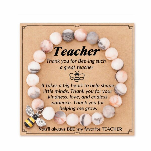 Teacher's Day Present: Customized Natural Stone Graduation Season Gift with Card in a Beaded Bracelet Design for Teachers Accepted - Image 7