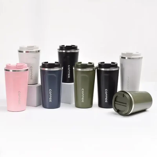 Vacuum-insulated, reusable, double-walled, stainless steel travel mug with 380 and 510 milliliters of eco-friendliness - Image 5