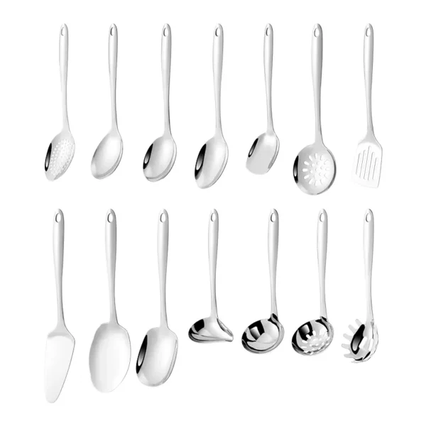 Cheap 14-piece Stainless Steel Kitchen Utensil Sets for Cooking - Image 2