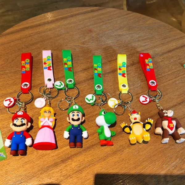 3D PVC Cartoon Keychain Custom Rubber Keychain with Super Mario Bros. Mushroom Design for Car Bag Decoration and Promotion - Image 3