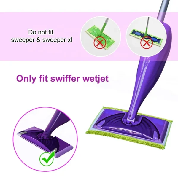 Floor mop pad refills that are machine washable and reusable, compatible with Swigger wet jet microfiber pads - Image 7