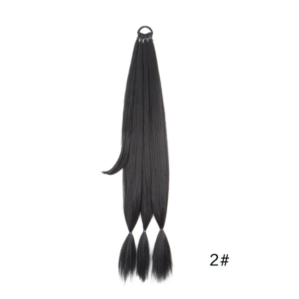 Wholesale Black Hairpiece Pony Tail with Hair Tie, High Temperature Fiber Synthetic Braided Ponytail Extensions - Image 7