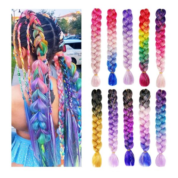 Long Straight Wrap Around Synthetic Ponytail Extensions at Wholesale Prices 24 inch fiber-colored ponytail clip in hairpiece - Image 2