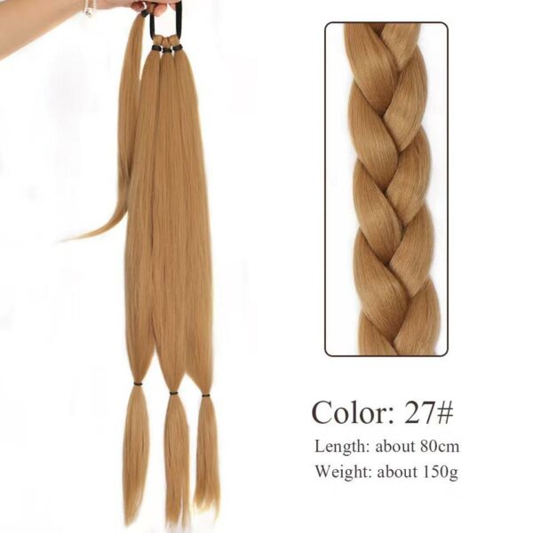 Custom Colors at Wholesale Prices Synthetic Braided Ponytail Extensions, 50 pieces Long Black Wrap Around Hair Tie Braiding Ponytail - Image 7