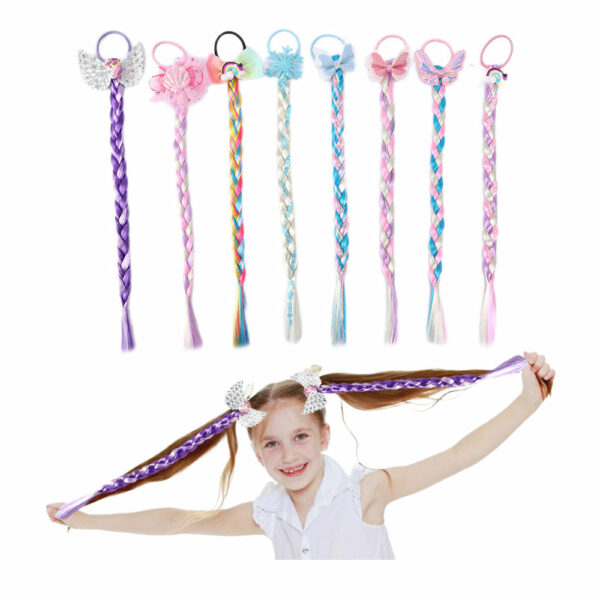 Synthetic Hair Extensions, 20-inch Handmade Kids Ombre Braids Bubble Hairpieces, Wholesale Kids' Ponytails - Image 2