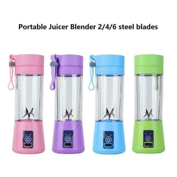 Juicer Cup Machine with 6 Blades for Home Use: A Portable Mini Ice Bottle Blender with Plastic Cap for Fruits and Vegetables - Image 7