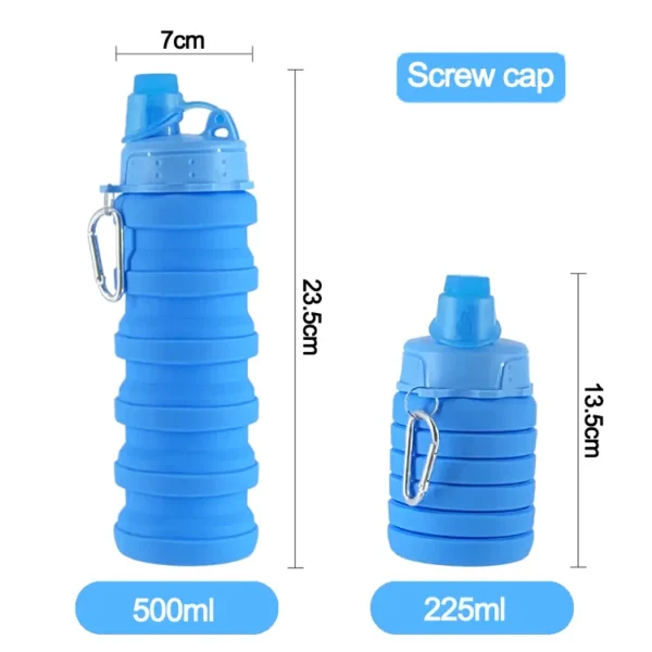 Environmental bottle made of silicone Squeeze flexible free product sample with logo; heated, silicone sports bottle that is environmentally friendly. - Image 2