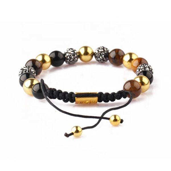 Fashion Handmade bracelet Natural 8mm Tiger Eye Stone Beads Adjustable Macrame Beaded Bracelet for men - Image 7