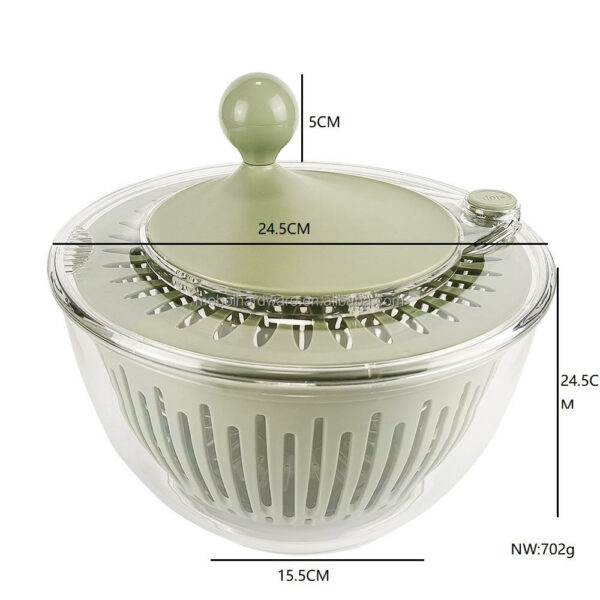 New fruit and vegetable spinner basket made of plastic with a stop button and an anti-slip bottom. - Image 8