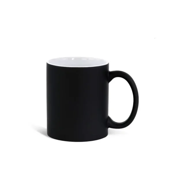 Elegant black porcelain mug with handle that is sublimated for a holiday celebration. - Image 7