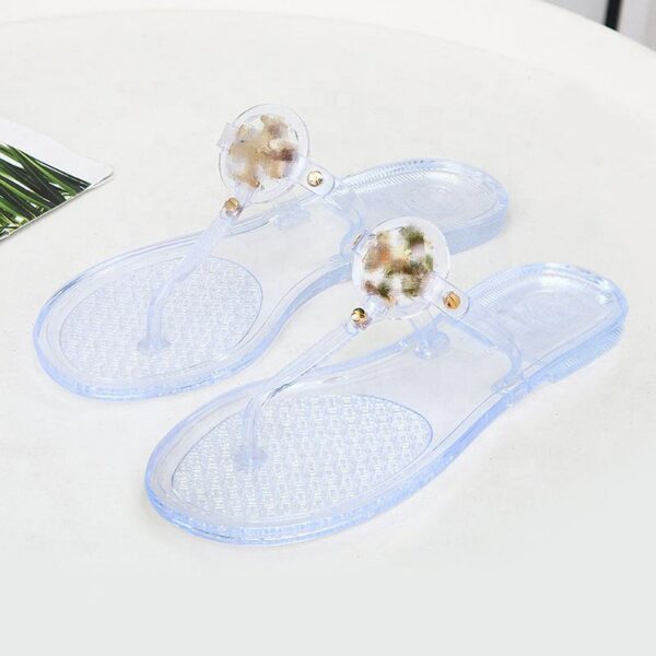 Summer Beach Style PVC Casual T-strap Jelly Shoes for Women TB Flip Flops Sandals - Image 8