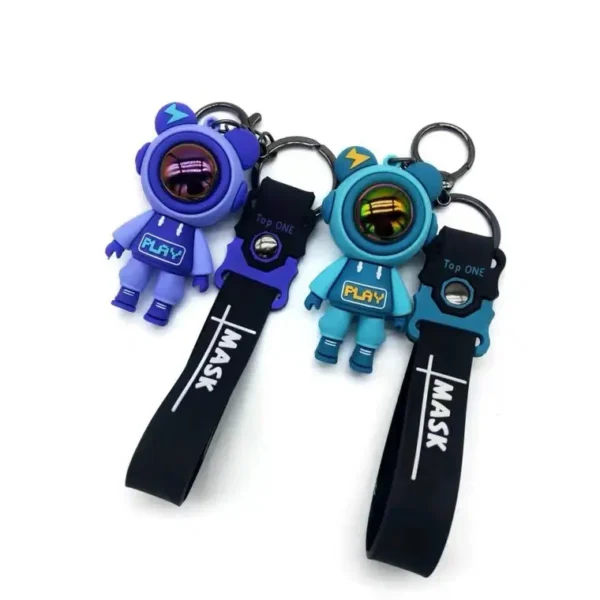 Adorable spaceman astronaut key chain pendant wrist pvc key chain charm little bag accessories - Image 2