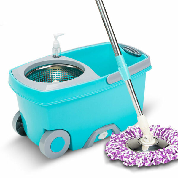 Tools for folding laminate cleaning with a spin and a flat head current mop bucket with reusable mop pad and wringer - Image 8