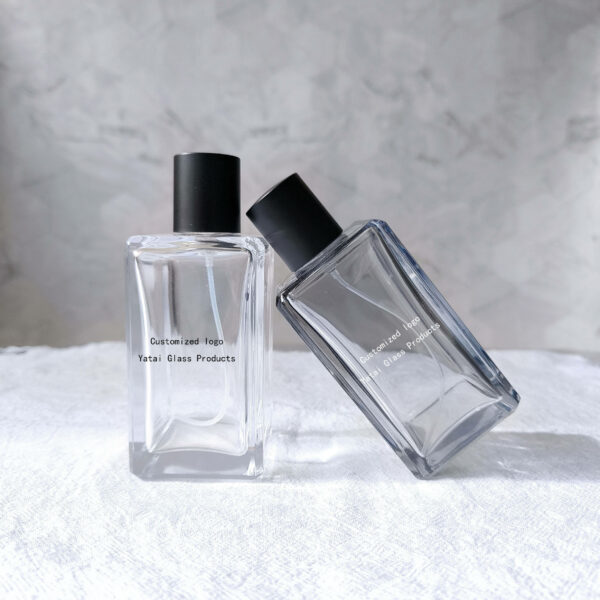 Oem Square Black Perfume Bottle with 30ml, 50ml, and 100ml Custom Rectangular Vintage Portable Empty Spray Glass - Image 2