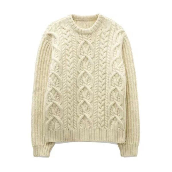 Men's custom sweater long sleeves and crew neck casual, vintage, modest pullover sweater made of wool - Image 2