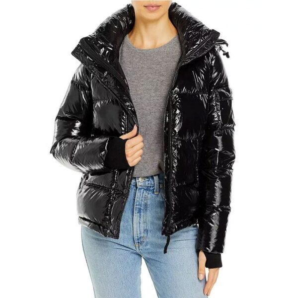 Shiny puffer winter coat for women, bubble plus size women's jacket, and fashion casual ladies down coats