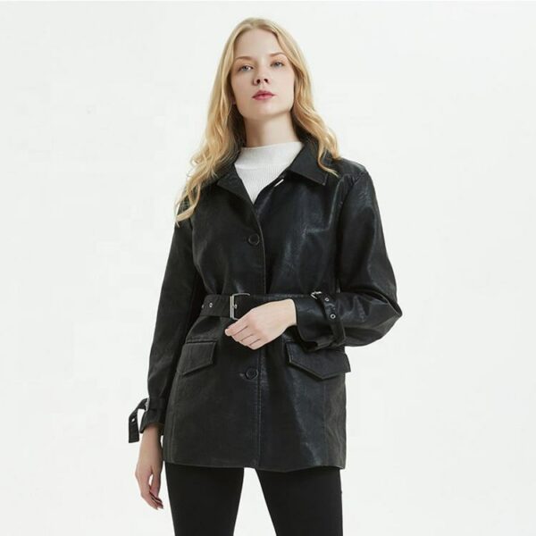 Women's leather jacket with expert design, straight from the factory