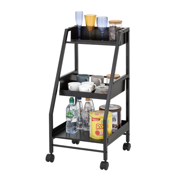 Kitchen islands and carts - of Home Storage Household Organizer - OEM Quality 3-Tier Metal Board Trapezoid Cart