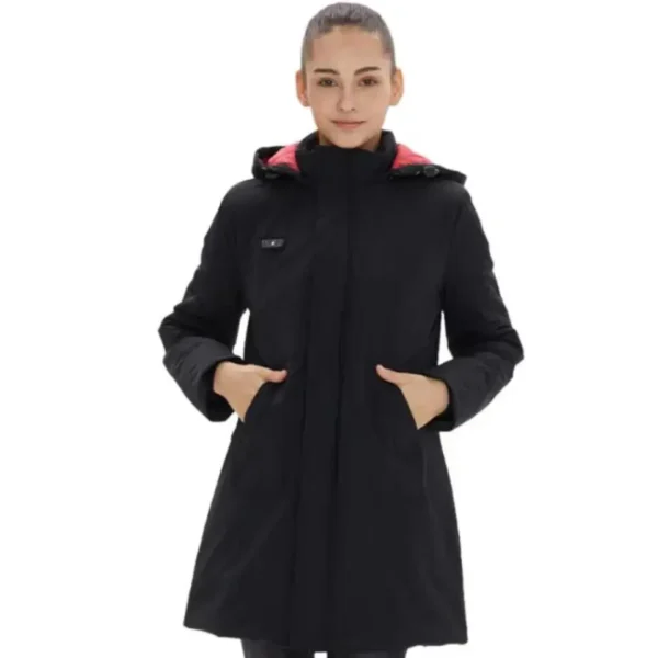 Women's Heated Hooded Parka Coat Jacket for Winter Outdoor Activities in Extremely Cold Weather