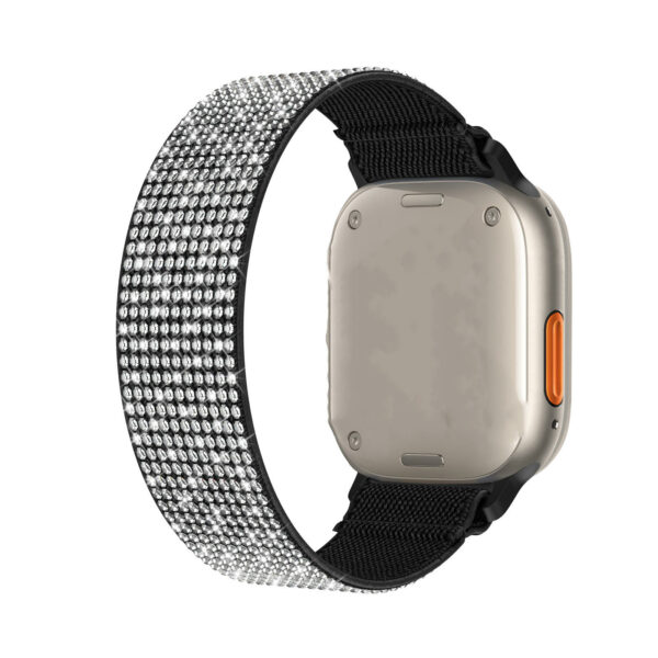 Brand-new, opulent, stretchable bands with a double section diamond strap that magnetically fasten to your Apple watch strap